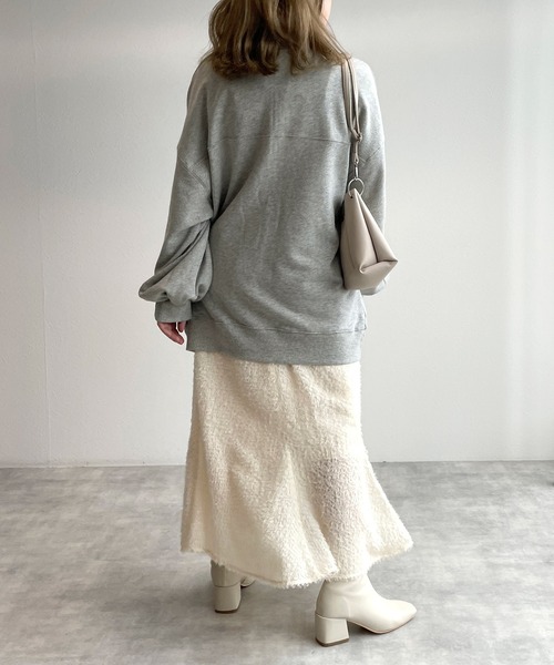 w closet（ダブルクローゼット）の「【ZOZO限定】ハーフジップ刺繍スウェット（スウェット・レディース・グレー/ケリー/ダークブルー/オートミール/ピンク/ダークグリーン・FREE）」の12枚目の写真