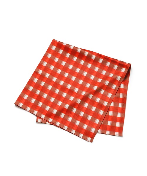 LE CIEL BLEU(ルシェルブルー)の「チェックプリントスカーフ / Check Printed Scarf(バンダナ/スカーフ・レディース・オレンジ/グリーン・FREE)」の8枚目の写真
