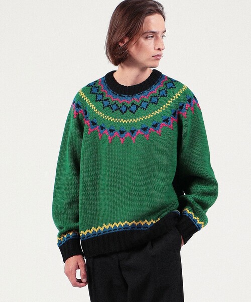 caban（キャバン）の「CABaN ウール フェアアイルハンドクルーネックプルオーバー（ニット/セーター・メンズ・ブラック系その他/ピンク系その他/グリーン系その他3・S/M）」の4枚目の写真