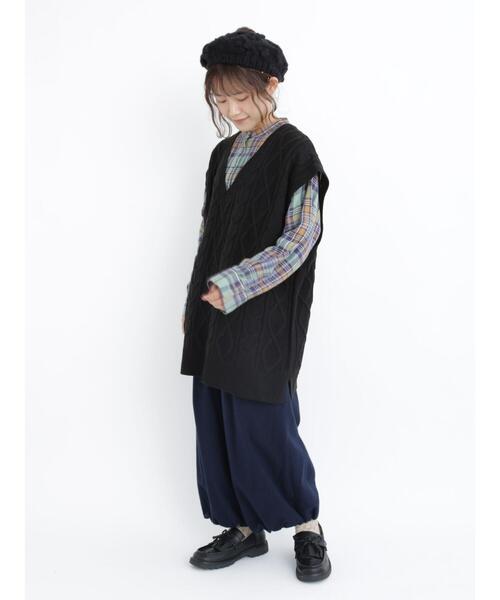 Samansa Mos2（サマンサ モスモス）の「ケーブル柄編みニットベスト（ベスト・レディース・キナリ/ベージュ/ブラック・ﾌﾘ-）」の18枚目の写真