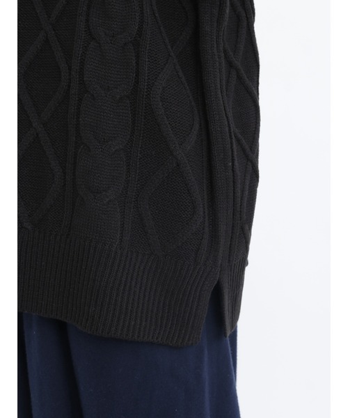 Samansa Mos2（サマンサ モスモス）の「ケーブル柄編みニットベスト（ベスト・レディース・キナリ/ベージュ/ブラック・ﾌﾘ-）」の15枚目の写真