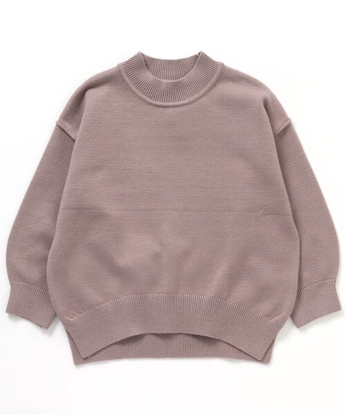 apres les cours(アプレレクール)の「【お洗濯で洗濯OK】スウェットライクニット_ウォッシャブル(ニット/セーター・キッズ・アイボリー/ミント/イエロー/パープル/ブラウン・100/140/130/80/90/110/120)」の3枚目の写真