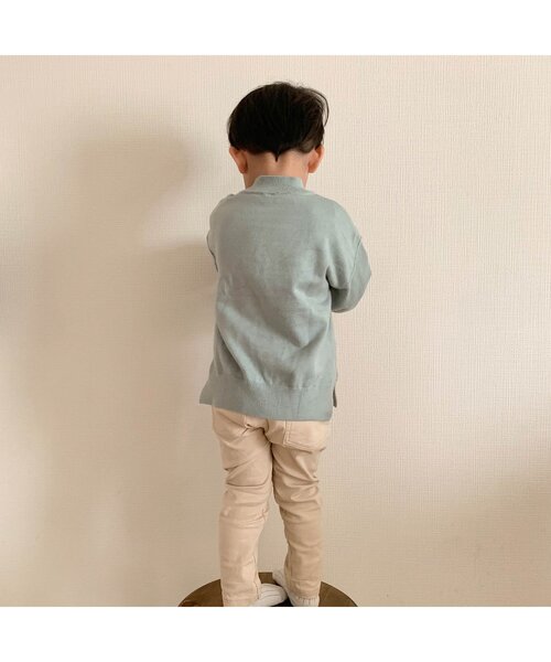 apres les cours(アプレレクール)の「【お洗濯で洗濯OK】スウェットライクニット_ウォッシャブル(ニット/セーター・キッズ・アイボリー/ミント/イエロー/パープル/ブラウン・100/140/130/80/90/110/120)」の12枚目の写真