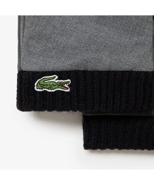LACOSTE（ラコステ）の「ツイルレザーコンビグローブ（手袋・メンズ・ブラック/グレー・FREE）」の4枚目の写真