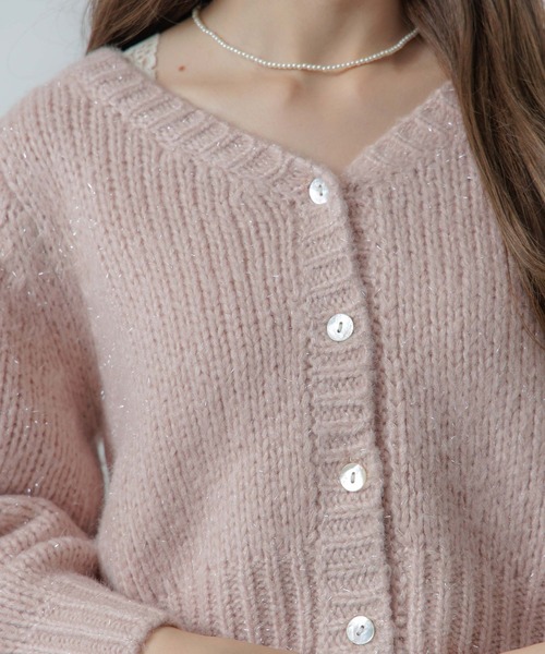 flower（フラワー）の「ホリデーニットカーディガン（カーディガン/ボレロ・レディース・ベージュ/ピンク/アイボリー・FREE）」の21枚目の写真