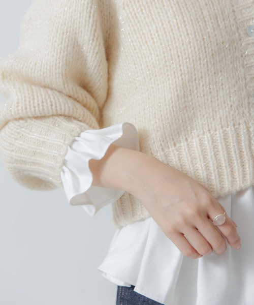 flower（フラワー）の「ホリデーニットカーディガン（カーディガン/ボレロ・レディース・ベージュ/ピンク/アイボリー・FREE）」の22枚目の写真