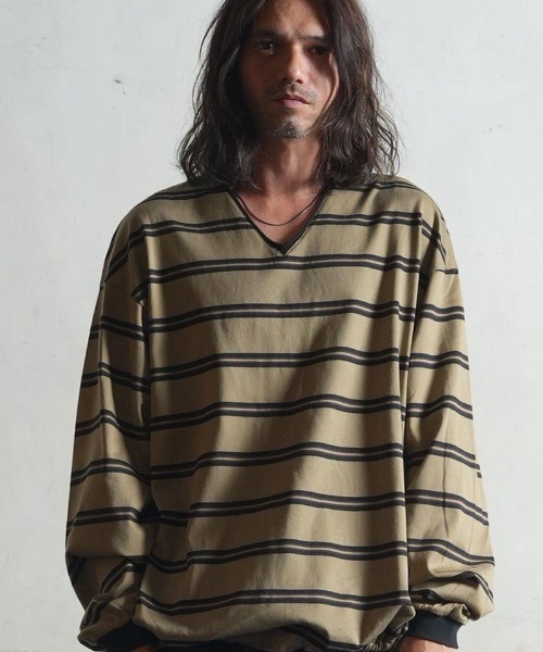 EGO TRIPPING（エゴトリッピング）の「mlt4123-VINTAGEBORDER TEE Tシャツ（Tシャツ/カットソー・メンズ・ベージュ/ブラウン・48/46）」の11枚目の写真