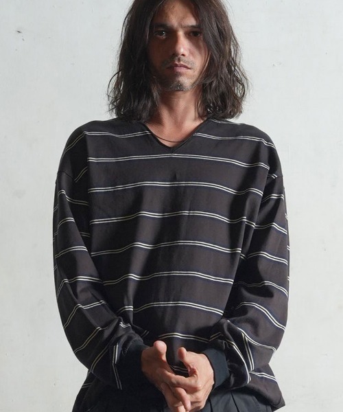 EGO TRIPPING（エゴトリッピング）の「mlt4123-VINTAGEBORDER TEE Tシャツ（Tシャツ/カットソー・メンズ・ベージュ/ブラウン・48/46）」の5枚目の写真