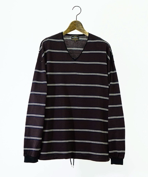 EGO TRIPPING（エゴトリッピング）の「mlt4123-VINTAGEBORDER TEE Tシャツ（Tシャツ/カットソー・メンズ・ベージュ/ブラウン・48/46）」の6枚目の写真