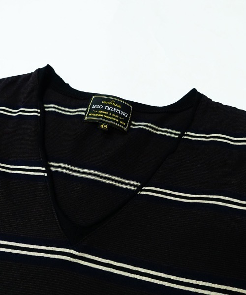EGO TRIPPING（エゴトリッピング）の「mlt4123-VINTAGEBORDER TEE Tシャツ（Tシャツ/カットソー・メンズ・ベージュ/ブラウン・48/46）」の14枚目の写真