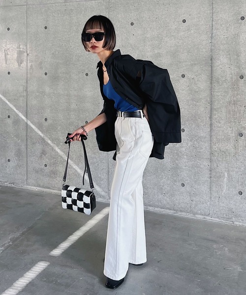 PAGEBOY（ページボーイ）の「フロントラインジーンズ（デニムパンツ・レディース・ブラック/ブルー/インディゴブルー/オフホワイト・28inch/24inch/25inch/26inch/27inch）」の13枚目の写真