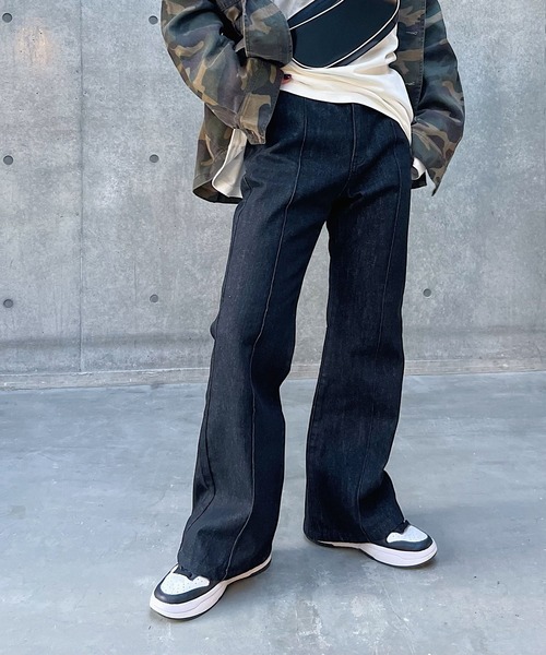 PAGEBOY（ページボーイ）の「フロントラインジーンズ（デニムパンツ・レディース・ブラック/ブルー/インディゴブルー/オフホワイト・28inch/24inch/25inch/26inch/27inch）」の9枚目の写真