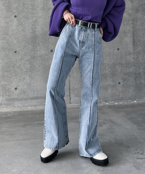 PAGEBOY（ページボーイ）の「フロントラインジーンズ（デニムパンツ・レディース・ブラック/ブルー/インディゴブルー/オフホワイト・28inch/24inch/25inch/26inch/27inch）」の10枚目の写真