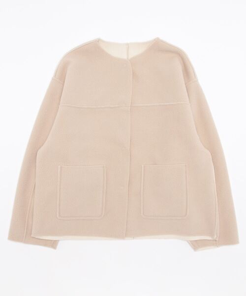 Samansa Mos2（サマンサ モスモス）の「リバーシブルボアコート（その他アウター・レディース・ベージュ/チャコール/オフホワイト・ﾌﾘ-）」の5枚目の写真