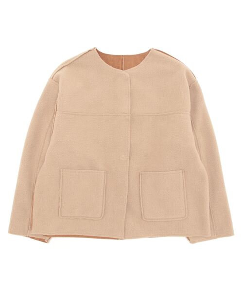 Samansa Mos2（サマンサ モスモス）の「リバーシブルボアコート（その他アウター・レディース・ベージュ/チャコール/オフホワイト・ﾌﾘ-）」の4枚目の写真