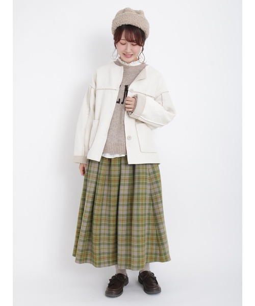 Samansa Mos2（サマンサ モスモス）の「リバーシブルボアコート（その他アウター・レディース・ベージュ/チャコール/オフホワイト・ﾌﾘ-）」の14枚目の写真