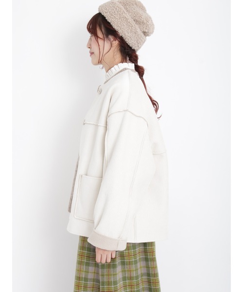 Samansa Mos2（サマンサ モスモス）の「リバーシブルボアコート（その他アウター・レディース・ベージュ/チャコール/オフホワイト・ﾌﾘ-）」の20枚目の写真