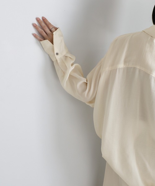 セール】【ZOZO限定】ダブルボタンビンテージサテンオーバーシャツ