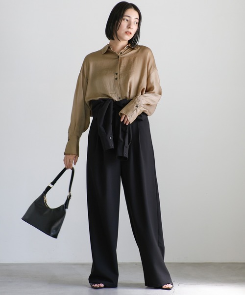 select MOCA（セレクトモカ）の「【ZOZO限定】ダブルボタンビンテージサテンオーバーシャツ（シャツ/ブラウス・レディース・アイボリー/グレー/グレイッシュベージュ/ネイビー・FREE）」の20枚目の写真