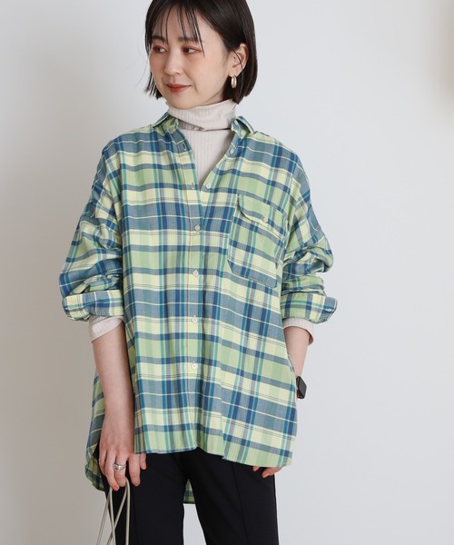 AMERICAN HOLIC（アメリカンホリック）の「とろみバックタックBIGシャツ（シャツ/ブラウス・レディース・ピンク/イエロー/ベージュ・L/M）」の2枚目の写真