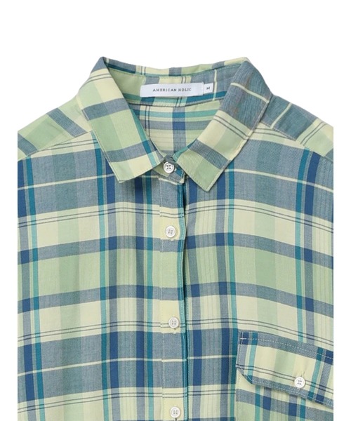 AMERICAN HOLIC（アメリカンホリック）の「とろみバックタックBIGシャツ（シャツ/ブラウス・レディース・ピンク/イエロー/ベージュ・L/M）」の8枚目の写真