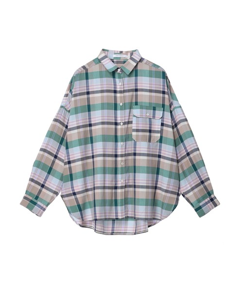 AMERICAN HOLIC（アメリカンホリック）の「とろみバックタックBIGシャツ（シャツ/ブラウス・レディース・ピンク/イエロー/ベージュ・L/M）」の18枚目の写真