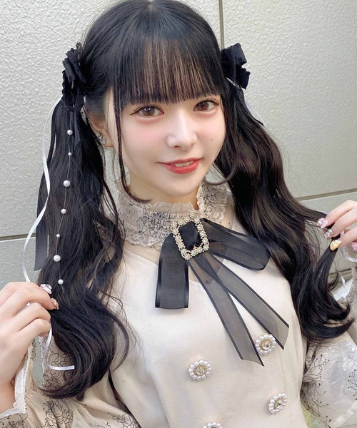 セール】パールガーランド付きカールリボンUピンSET（ヘアピン