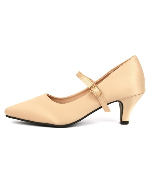 フロントストラップサテンローヒールラメパンプス（パンプス）｜Retica（レティカ）