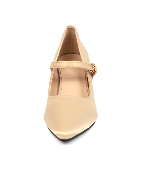 フロントストラップサテンローヒールラメパンプス（パンプス）｜Retica（レティカ）