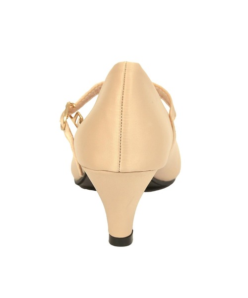 フロントストラップサテンローヒールラメパンプス（パンプス）｜Retica（レティカ）