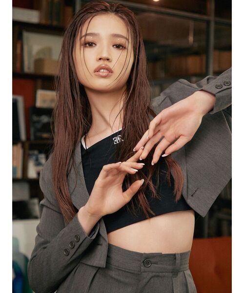 EVRIS(エヴリス)の「リンガーショートTシャツ(Tシャツ/カットソー・レディース・ブラック/ブルー/グリーン/ホワイト・FREE)」の14枚目の写真