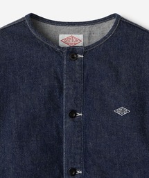 ダントン コットンツイル デニム ノーカラー ブルゾン カラーレスジャケット danto-dt-a0121mht_z.jpg