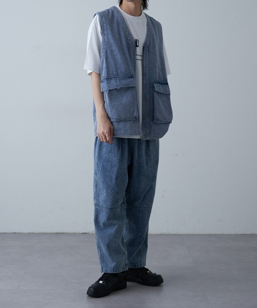 COLONY 2139（コロニートゥーワンスリーナイン）の「【セットアップ対応】ワイドバルーンデニム（デニムパンツ・メンズ・インディゴブルー/ブラック/ブルー/グレー・MEDIUM/LARGE）」の6枚目の写真