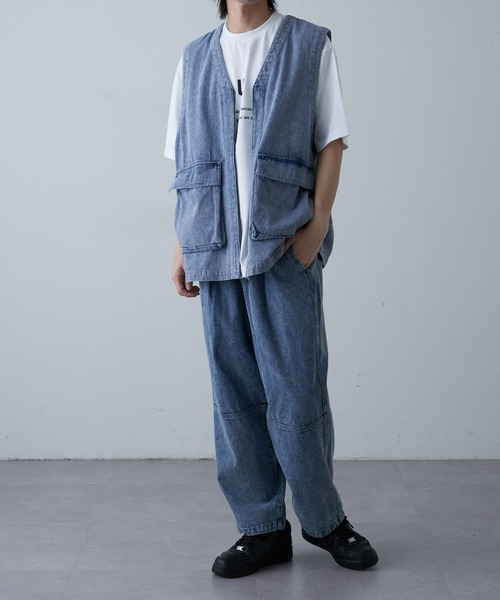 COLONY 2139（コロニートゥーワンスリーナイン）の「【セットアップ対応】ワイドバルーンデニム（デニムパンツ・メンズ・インディゴブルー/ブラック/ブルー/グレー・MEDIUM/LARGE）」の7枚目の写真