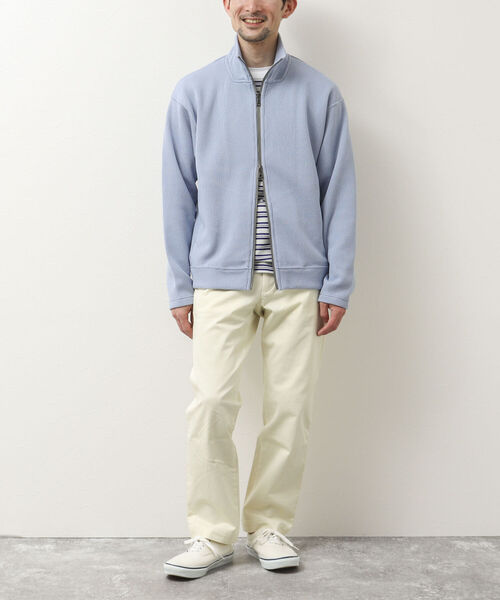 NOLLEY'S goodman（ノーリーズグッドマン）の「DRIVERS KNIT ドライバーズニット スタンドカラー（カーディガン/ボレロ・メンズ・サックスブルー/グレイッシュベージュ/ダークネイビー・M/L）」の5枚目の写真