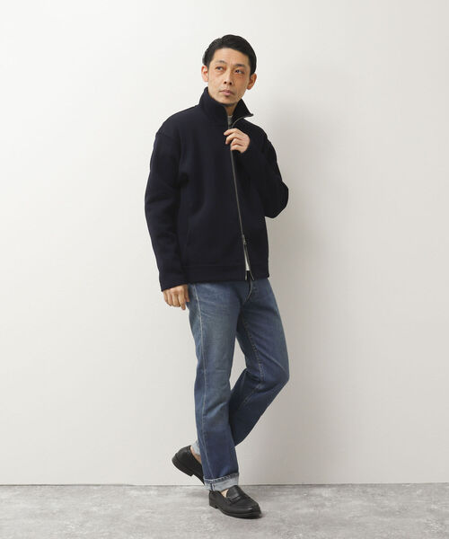 NOLLEY'S goodman（ノーリーズグッドマン）の「DRIVERS KNIT ドライバーズニット スタンドカラー（カーディガン/ボレロ・メンズ・サックスブルー/グレイッシュベージュ/ダークネイビー・M/L）」の11枚目の写真
