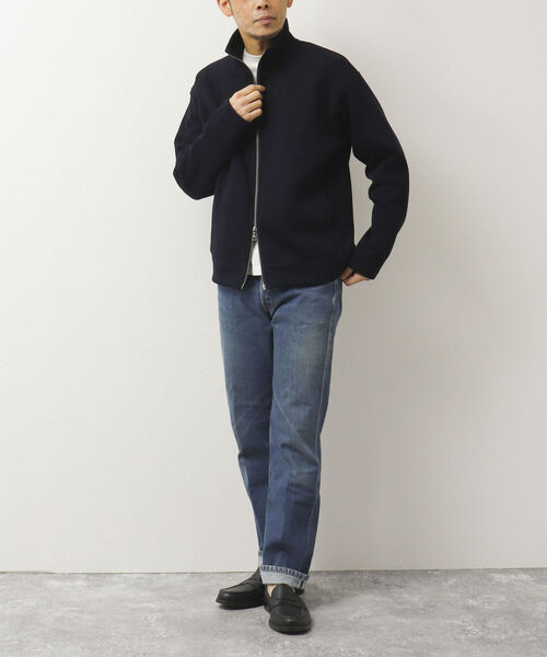 NOLLEY'S goodman（ノーリーズグッドマン）の「DRIVERS KNIT ドライバーズニット スタンドカラー（カーディガン/ボレロ・メンズ・サックスブルー/グレイッシュベージュ/ダークネイビー・M/L）」の12枚目の写真