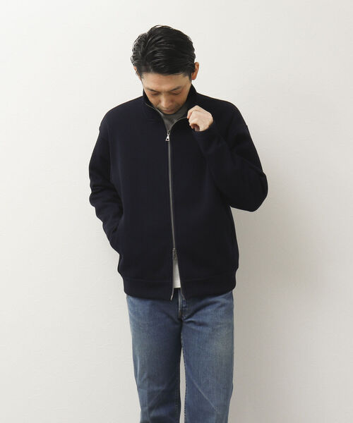 NOLLEY'S goodman（ノーリーズグッドマン）の「DRIVERS KNIT ドライバーズニット スタンドカラー（カーディガン/ボレロ・メンズ・サックスブルー/グレイッシュベージュ/ダークネイビー・M/L）」の14枚目の写真