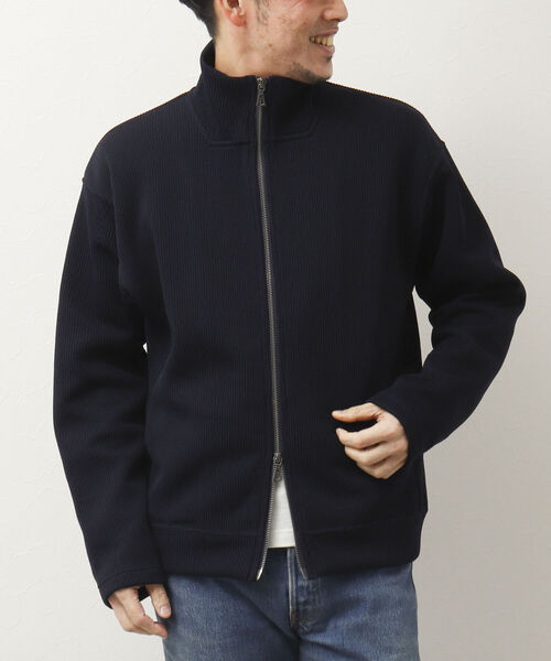 NOLLEY'S goodman（ノーリーズグッドマン）の「DRIVERS KNIT ドライバーズニット スタンドカラー（カーディガン/ボレロ・メンズ・サックスブルー/グレイッシュベージュ/ダークネイビー・M/L）」の15枚目の写真