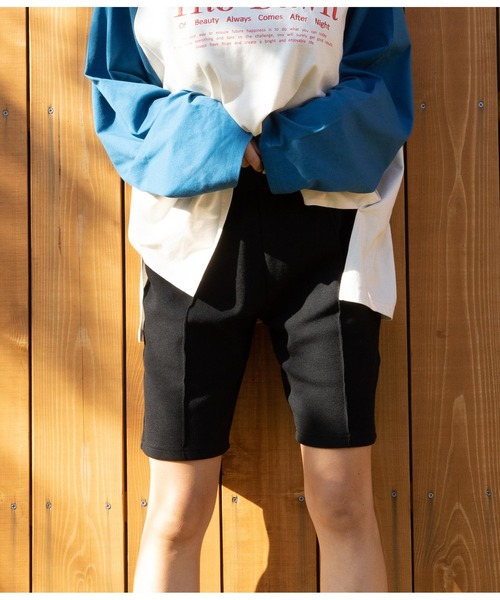 ANAP（アナップ）の「テレコリブハーフレギンスパンツ（その他パンツ・レディース・ブラック/ブラウン・FREE）」の2枚目の写真