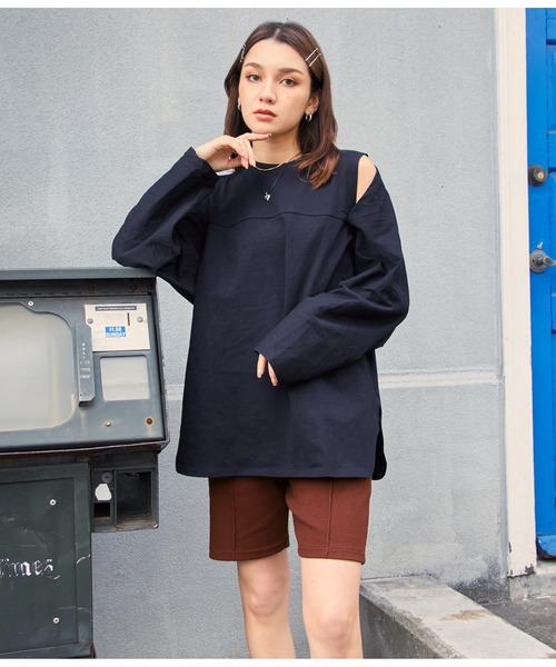 ANAP（アナップ）の「テレコリブハーフレギンスパンツ（その他パンツ・レディース・ブラック/ブラウン・FREE）」の7枚目の写真