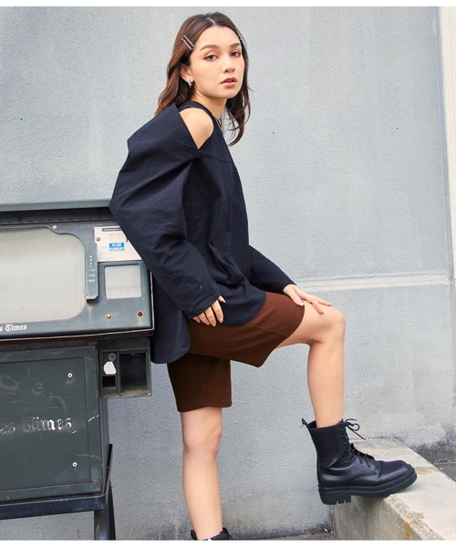 ANAP（アナップ）の「テレコリブハーフレギンスパンツ（その他パンツ・レディース・ブラック/ブラウン・FREE）」の8枚目の写真