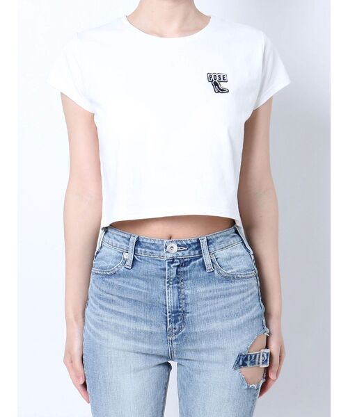GYDA(ジェイダ)の「POSE HEELワッペンショートTシャツ(Tシャツ/カットソー・レディース・グリーン/ブラック/オフホワイト・FREE)」の13枚目の写真