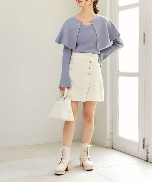 MAJESTIC LEGON(マジェスティックレゴン)の「ツイードスカショーパン(その他パンツ・レディース・グリーン系その他/アイボリー/ブラック・MEDIUM)」の8枚目の写真