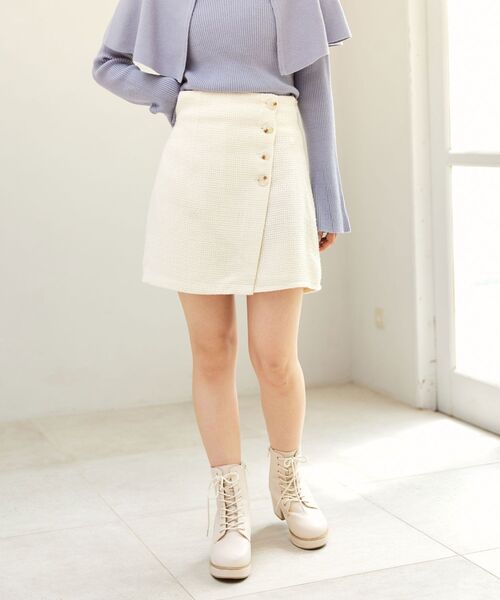 MAJESTIC LEGON(マジェスティックレゴン)の「ツイードスカショーパン(その他パンツ・レディース・グリーン系その他/アイボリー/ブラック・MEDIUM)」の12枚目の写真