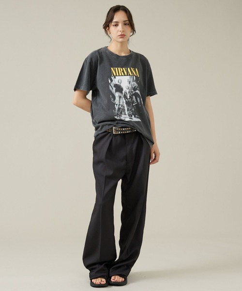 NIRVANA ブラック Tシャツ NIRVANA ニルヴァーナ Tシャツ バンドTシャツ ブラック LIVE CONCERT P