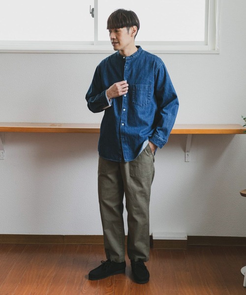 URBAN RESEARCH DOORS（アーバンリサーチドアーズ）の「デニムバンドカラーシャツ（シャツ/ブラウス・メンズ・インディゴブルー/ワンウォッシュ・MEDIUM/LARGE）」の10枚目の写真