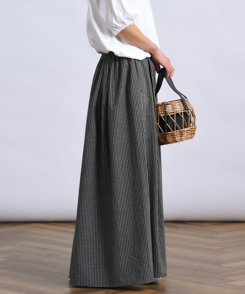 folka（フォルカ）の「1-ギンガムチェック ロング ギャザー ボリューム