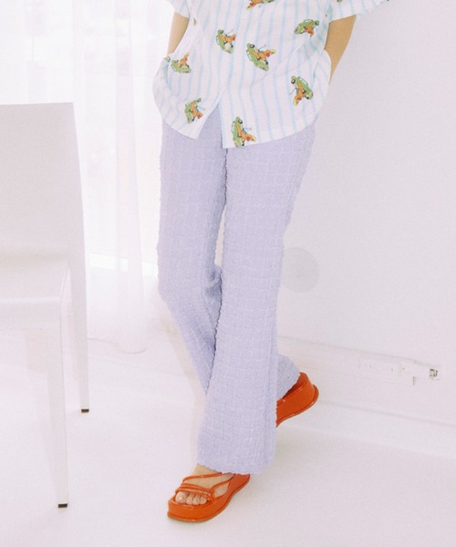 PUNYUS（プニュズ）の「ブロックパターンフレアパンツ（その他パンツ