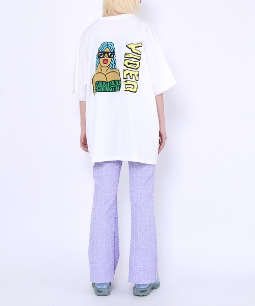 PUNYUS（プニュズ）の「ブロックパターンフレアパンツ（その他パンツ・レディース・ピンク/ブラック/ライム/ライトパープル・3/1/4/2）」の7枚目の写真